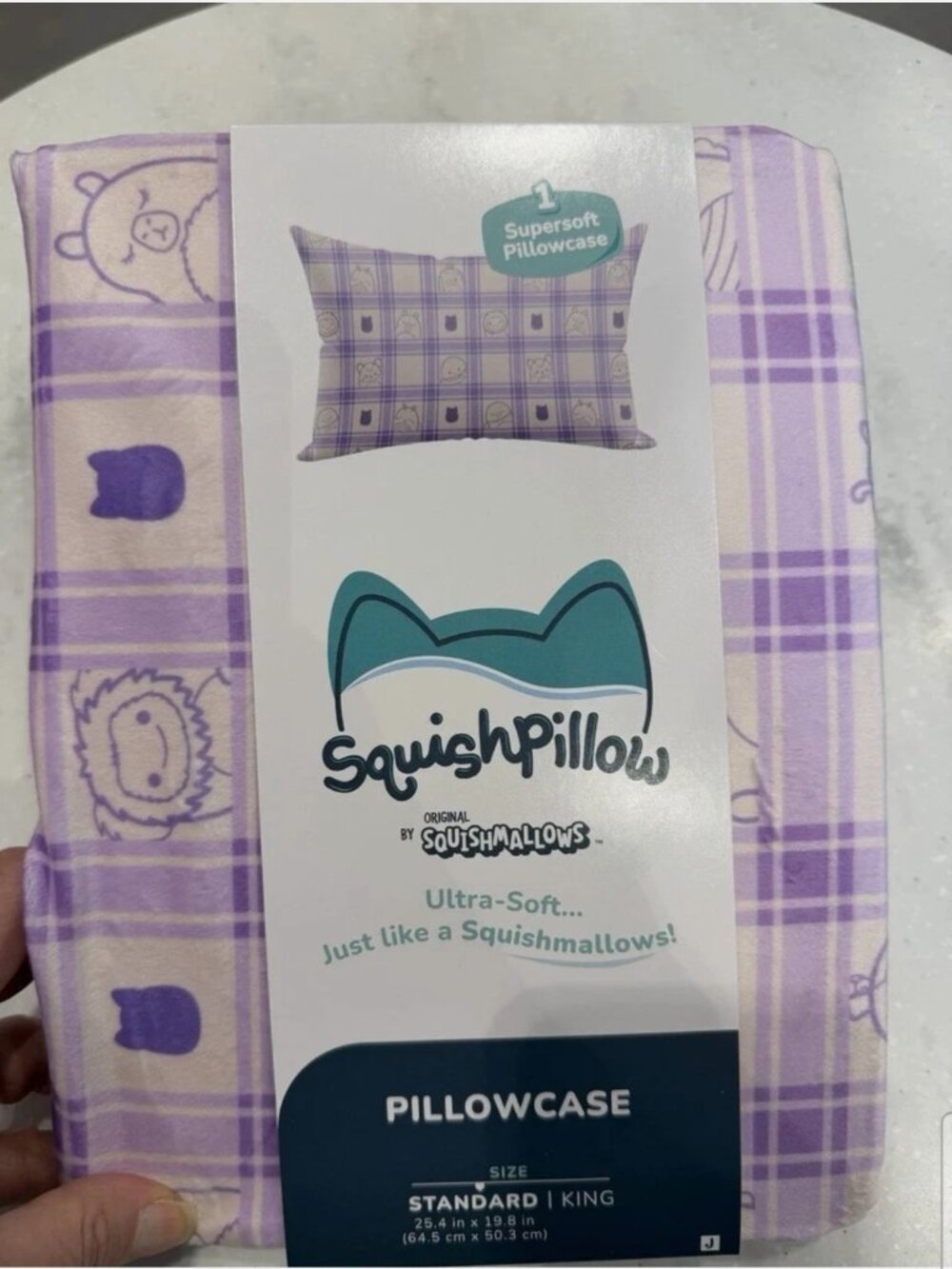 SquishPillow by Original Squishmallows Ultra Soft Standard Pillowcase Purple